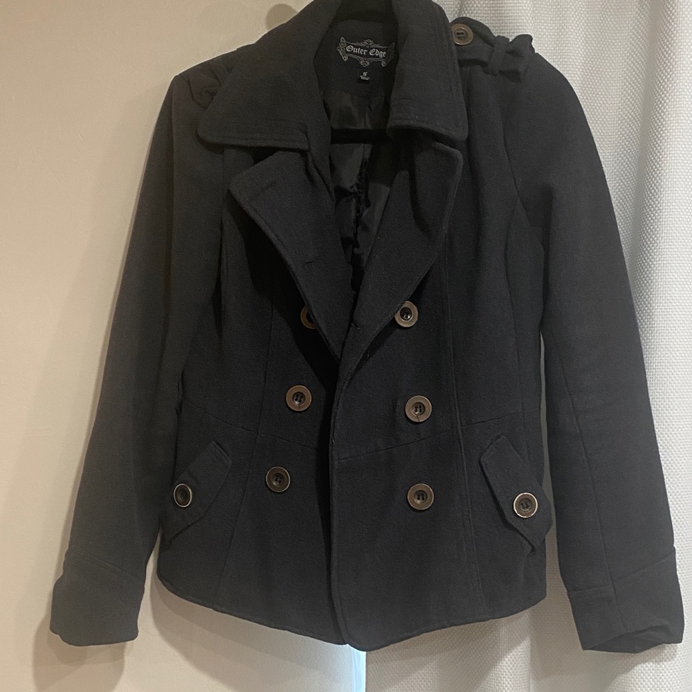 Charcoal Double-Breasted Peacoat S